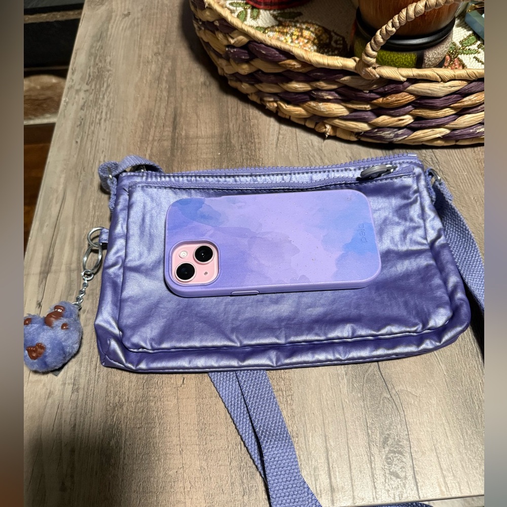 Kipling Purple Crossbody Bag with Adjustable Strap and Signature Charm - Picture 8 of 8